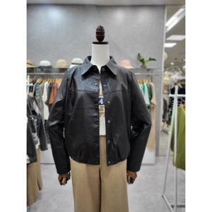 [스테파니][스테파니] 카라 밑단 셔링 가죽 자켓 A24JK43111