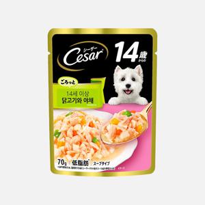 시저 파우치 시니어 닭고기와 야채 70g