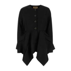 우마왕 블랙 비스코스 블렌드 코니 재킷 UP6002 UW900