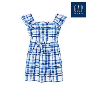 [갭키즈] 체크 패턴 스모크 원피스(842662-00-9_BL)