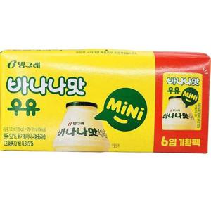 빙그레 바나나맛 우유 미니 120ml x 6개입 x 1개