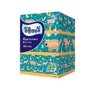 잘풀리는집 부드러운 리얼실키 미용티슈 180매 6개입
