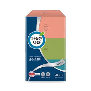 깨끗한나라 부드러운 미용 티슈  280매 3입