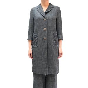 [비꼴리끄(여성)]트위드 자수 롱자켓 B242WH3010