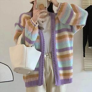 [어썸] U5/롤러파스텔 박시 긴팔 니트 가디건_263624