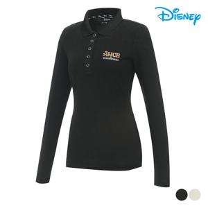 [디즈니골프] 여성 앨리스 니트 포인트 기모 카라 티셔츠 DN3LTS013