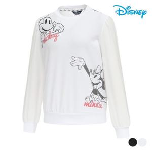 [디즈니]여성 쉬폰 소매 캐릭터 긴팔 라운드 티셔츠 DO1LTR019