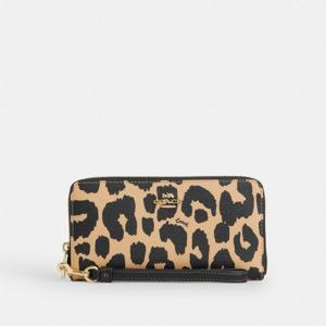 코치 롱 지퍼 어라운드 지갑 레오파드 프린트 CW477-IMXAC 레오