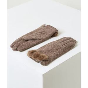 [헤지스ACC] 여성 베이지 밍크퍼 장갑 HIGV4F007I3