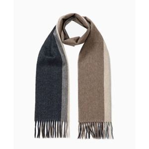 [헤지스ACC] 네이비 컬러배색 캐시미어 머플러 HIMU4F716N2