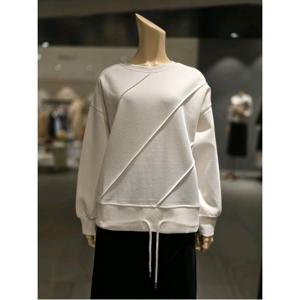 [보니스팍스] (B1F35JTS730) 밑단 중심 끈조임 라운드 티셔츠