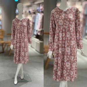 [비너스]자카드 플라워 반오픈형 핑크 홈드레스 (VEV3887L)