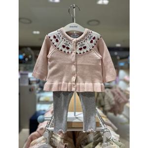 압소바CH 체리 니트 가디건 상하 AZ7-21221 겨울상하복 등원룩백일 돌 조카선물