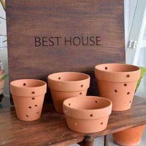 모던 브라운 타공 토분 타공 분재형 D16 16x8cm