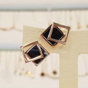 볼라레 세이브존01 마름모 오닉스 써지컬스틸귀걸이 SSE431