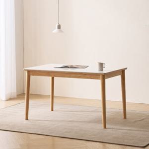 소티디자인 레브 폴리싱 세라믹 4인 식탁 원목 테이블 내추럴 프레임 화이트유광 상판