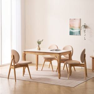 소티디자인 아이린 폴리싱 세라믹 4인 식탁세트 원목 내추럴 프레임 화이트유광 식탁