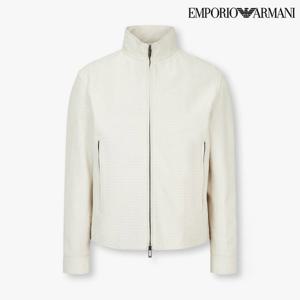 [엠포리오 아르마니]남성 리피트 로고 하이넥 레더 자켓(A514309004)