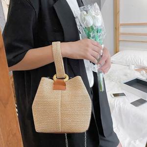 여자가방 여성 고리 밀짚 깜끔 디자인 체인 스트랩 크로스백