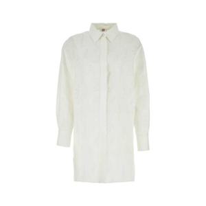 끌로에 여성 화이트 Linen 오버사이즈 린넨 미니 드레스 CHC23UHT90484 107