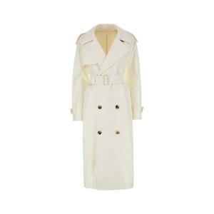 버버리 여성 아이보리 실크 더블버튼 트렌치코트 8086313 B9352