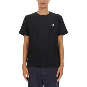 프레드페리 남성 블랙 로고 반팔 티셔츠 FPM160047_102