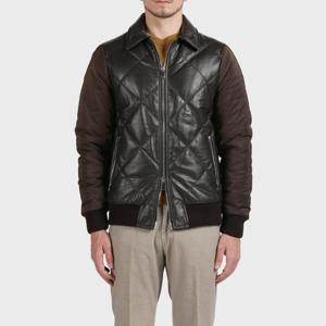 빠니깔레 퀼팅 패딩 레더 자켓 F-GLJP54