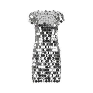 파코라반 여성 메탈릭 Maxi 미니 스팽글 칵테일 드레스 19EIRO014PS0133 P040