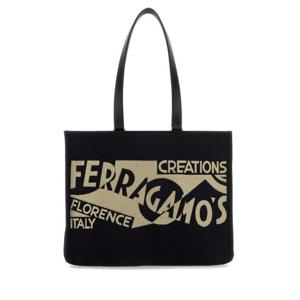 살바토레 페라가모 여성 블랙 캔버스 바캉스 숄더백 219475776542 NERONERONERO