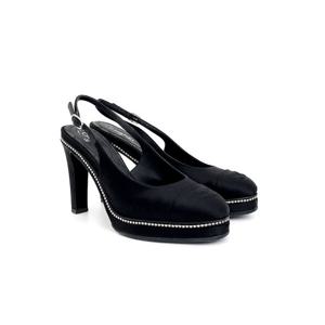 [엘러브] 샤넬 23S CC로고 크리스탈 슬링백 힐 37 블랙 4ET1285