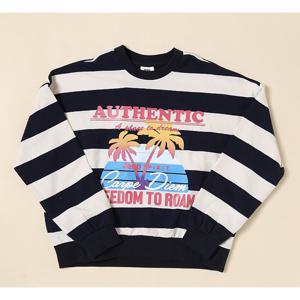 [지프키즈]스트라이프 오버핏 맨투맨 KL1TSU837.