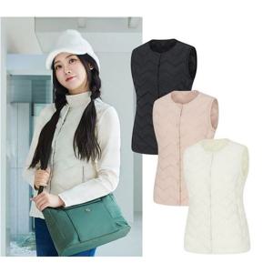 [콜핑]LD18 여성 겨울 털빠집없는 초경량 웰론 패딩베스트 KVV7628W