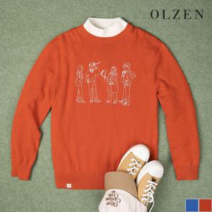 [올젠] 올리버 캔버스 자수 니트 (ZMC4ER1102)