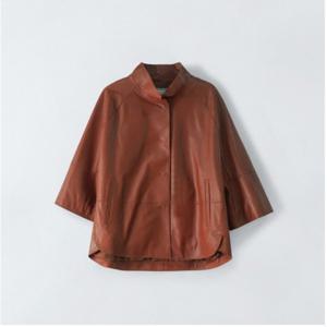 [앤클라인(여성의류)]하이넥 하프 소매 레더 자켓 8G4LG0980