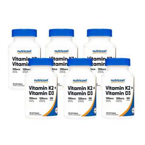 6개X  뉴트리코스트  비타민K2  D3  100mcg  5000IU  120소프트젤