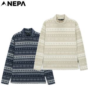 [네파][티셔츠 목폴라티셔츠](7K85350) 여성 노르딕 패턴 마이크로플리스 하이넥 목폴라 티셔츠