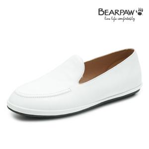 [베어파우(슈즈)]BESSIE 여성 천연가죽 슬립온 로퍼 K2301084PA-W 화이트 2센치