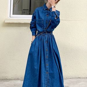 [몽벨리즈]어베인데님플레어원피스 mde2301572