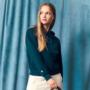 르꼬끄골프 여성 솔리드 후드 플리스 티셔츠