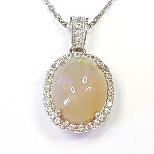 [블루케이] 실버925 밀크오팔 원석목걸이240914-06