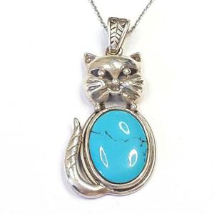 [블루케이] 고양이 그린터키석 원석목걸이240913-09