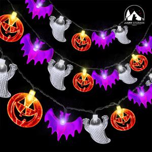 쭈니스토리지 할로윈 전구 박쥐 유령 호박 장식 조명 파티 3M