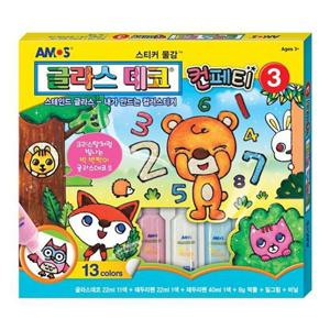 (아모스) 글라스데코 컨페티3 1개 스티커 물감