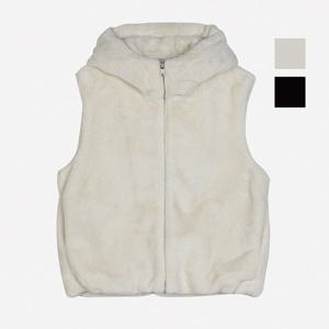[뱅뱅]여성 인조 밍크 퍼 후드 조끼 CEK501