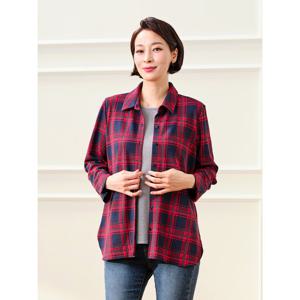 [마담엘레강스] 클래식 체크 셔츠형 자켓 N243JK70