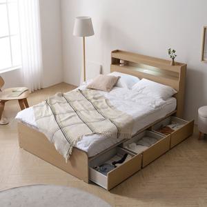 마르체 리움 LED통서랍 더블 수납침대+독립40T매트리스 BKC800C (착불)