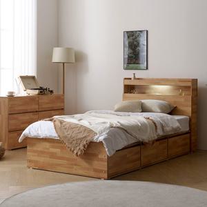 마르체 리움 LED서랍 미니싱글 수납침대+독립매트리스 BKC781C (착불)