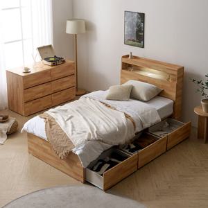 마르체 리움 LED 통서랍 수납 침대프레임 900S BKC758C (착불)