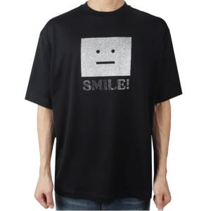 아크네 스튜디오 공용 페이스 스마일 로고 반팔티 블랙 CL0286 900