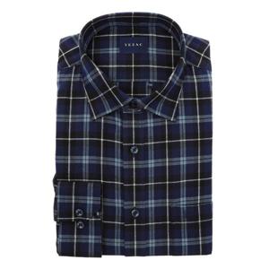 [예작(셔츠)]예작셔츠 일반핏 부드럽고 도톰한 블루 기모 남방YJ4FBA181BL